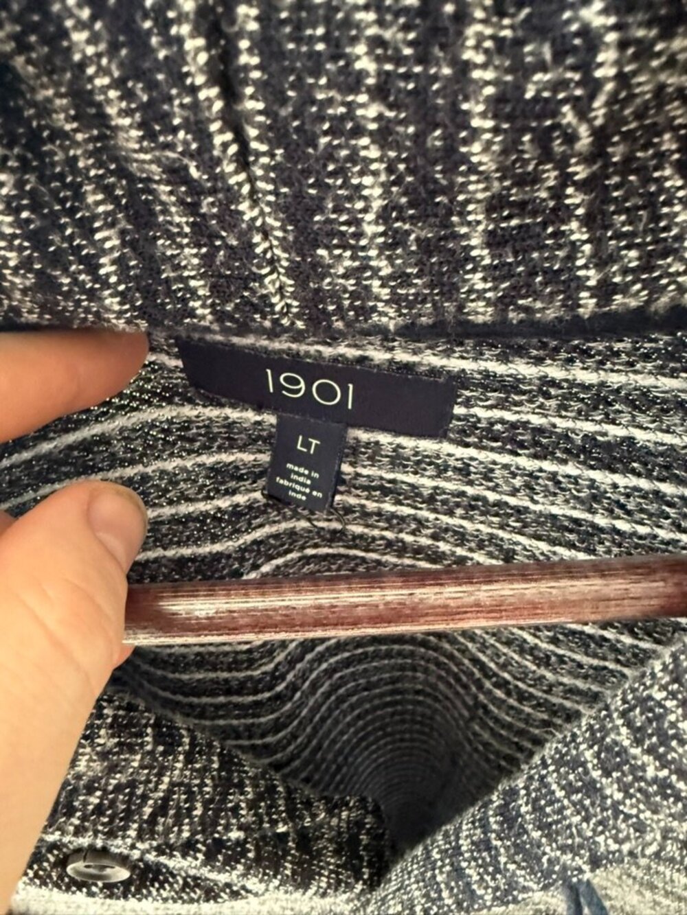1901 Blue Striped Cardigan Large - Picture 2 of 2